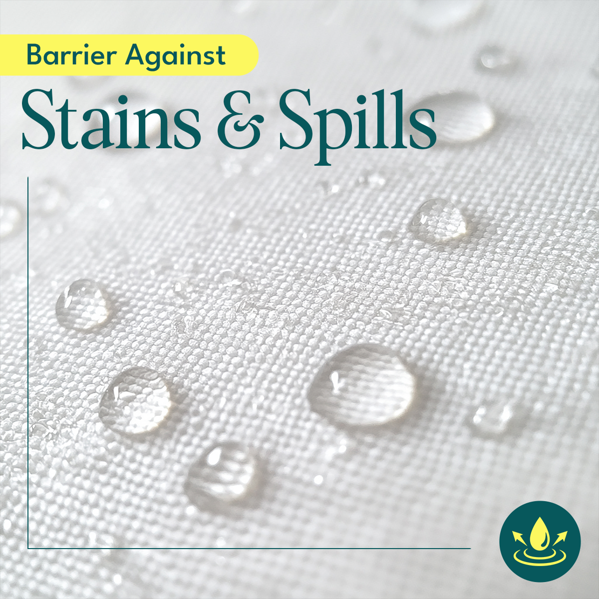 Close-up of waterproof mattress protector fabric texture and bamboo weave.