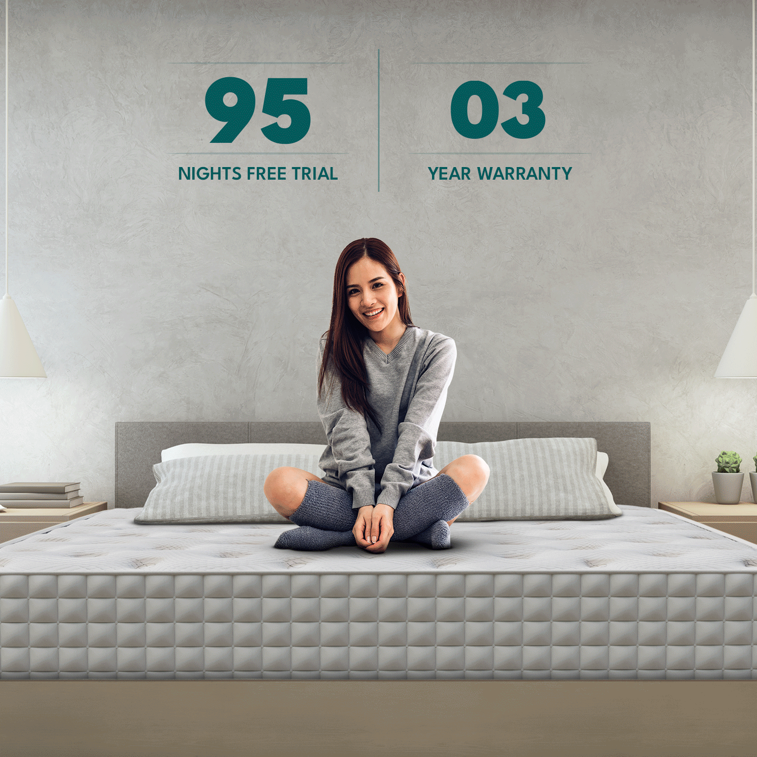Reactive Dual Comfort Orthopaedic 5 Zoned Gel Memory Foam Pocket Spring Medium Firm Mattress