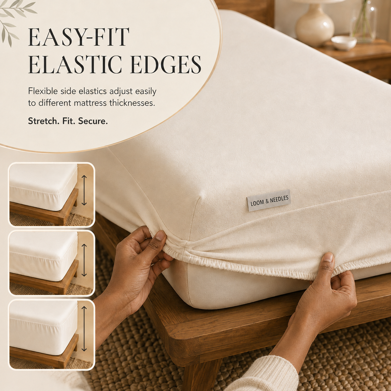 Bamboo Waterproof Mattress Protector (Ivory Cream)