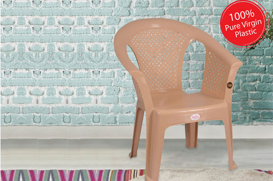 Petals Crystal 100% Virgin Plastic Arm Chair for Home and Garden