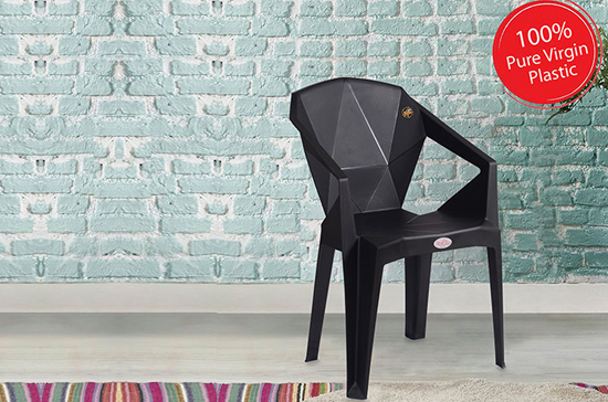 Petals Nakshatra 100% Virgin Plastic Arm Chair for Home and Garden